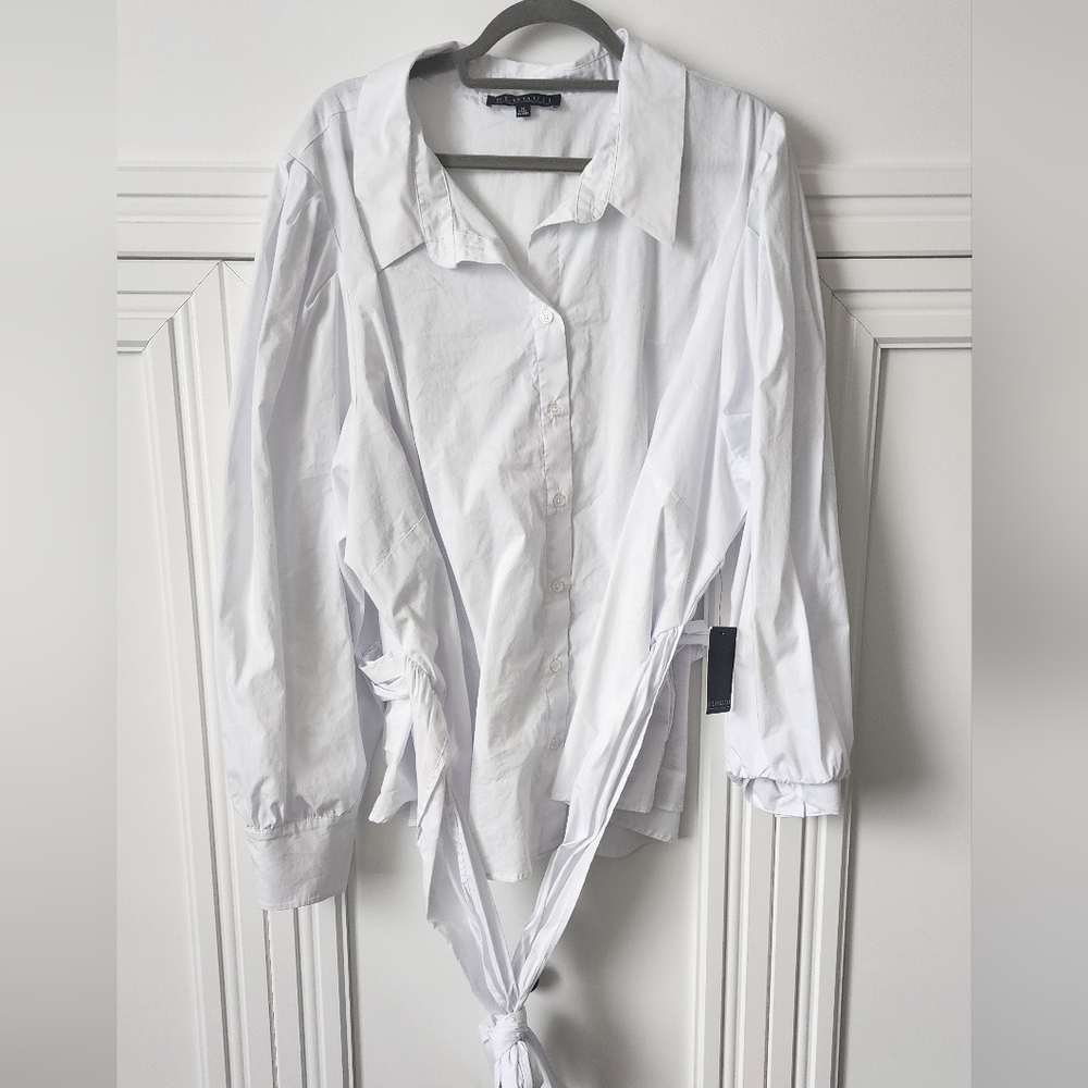NWT Eloquii Button-up Shirt with Waist Tie
